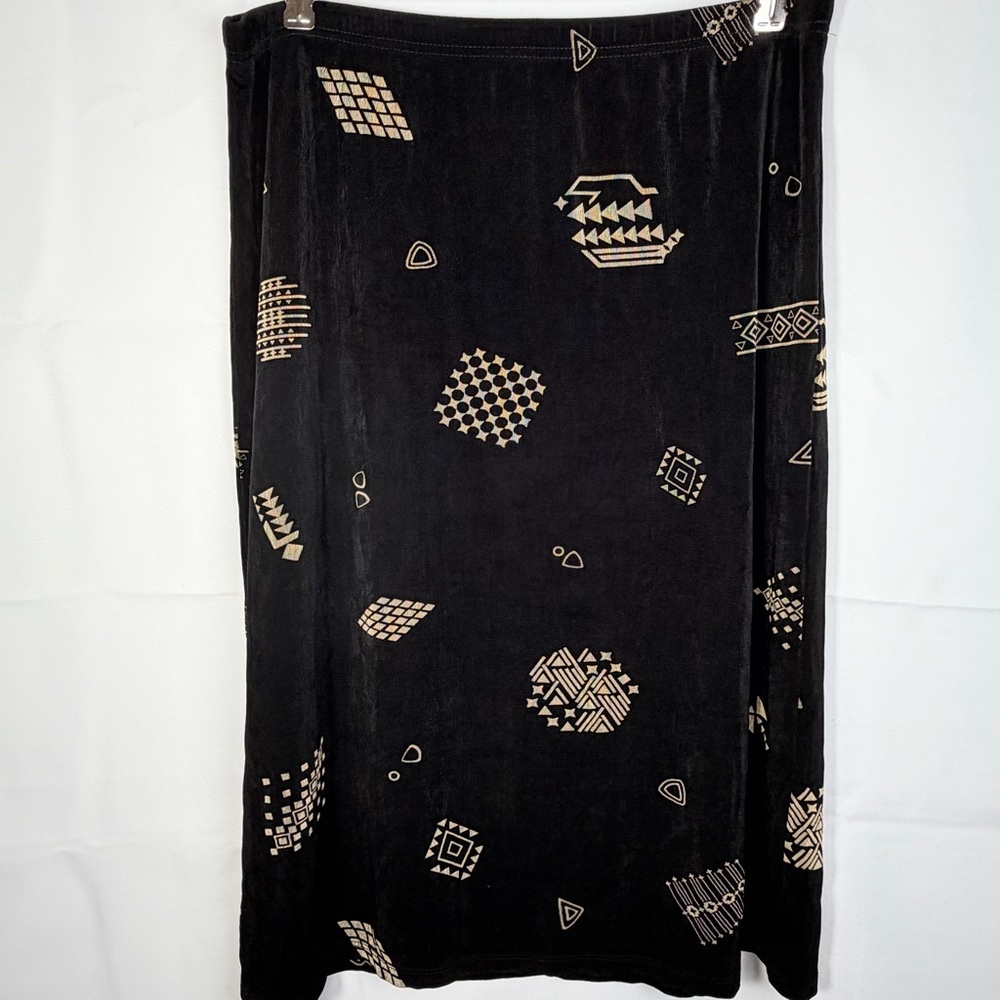 JOSEPHINE CHAUS Women's Acetate Slinky Skirt Medium Aztec Tribal Whimsigoth Art